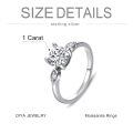 TOUPOP Sterling Silver 3 Stone D Color Vvs1 Moissanite Engagement Ring-0-3