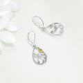 wholesale 925 Sterling Silver Opal Dragonfly Teardrop Dangle Earrings for Women and Girls - 4 cm Length-0-3