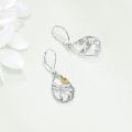 wholesale 925 Sterling Silver Dragonfly Opal Teardrop Drop Earrings Two Tone Gold Flower Leaf-0-3