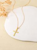 wholesale 14K Gold Butterfly Cross Pendant Necklace 14K Gold  Chain s for Her-0-5