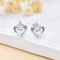 wholesale TOUPOP Sterling Silver Infinity Heart Stud Earrings For Women Her Jewelry Valentines Day Birthday -0-3
