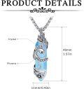 wholesale 925 Sterling Silver Blue Stone Peacock Feather Gothic Pendant Necklace for Women Men Gifts-0-5