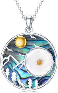 wholesale Sterling Silver Mustard Seed Compass Nurse Pendant Necklace w Birthstone Animal Jewelry Gift for Women-Mustard Seed-3