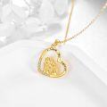 wholesale 14K Gold Mother and Child Love Forever Heart Pendant Necklace for Women-0-2
