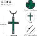 wholesale 925 Sterling Silver Abalone Shell Inlay Black Plated Cross Pendant Chain Necklace for Men's Religious s-0-2
