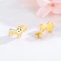 wholesale 925 Sterling Silver Gold Dachshund Dog Stud Earrings for Women - Pet Lover Gift-0-1