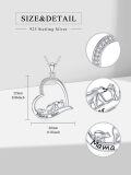 wholesale 925 Sterling Silver Heart Shaped Mama Bear Family Pendant Necklace - Mother's Day Gifts for Women and Moms-0-3