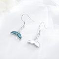 wholesale 925 Sterling Silver Turquoise Whale Tail Dangle Drop Earring for Women Beach Jewelry-0-1