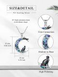 wholesale 925 Sterling Silver Moon & Cats Pendant Necklaces for Women Girls Gifts Jewelry-0-5