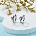 wholesale 925 Sterling Silver Serpent Hoop Earrings Wholesale With Purple Gemstones-0-3