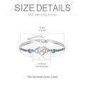 wholesale 925 Sterling Silver Adjustable Infinity Heart Bracelet with Blue Crystal and Engraved Message for Women-0-3