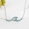 wholesale Gold 925 Sterling Silver Ocean Wave Pendant Necklaces Minimalist Chain Beach  for Women-0-28