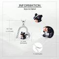 wholesale 925 Sterling Silver Black Skunk in Heart Pendant Necklace for Women Girls Gifts-0-3