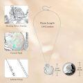 wholesale 925 Sterling Silver Opal Heart & Rose Pendant Necklaces for Women Anniversary Gift Ideas-0-4