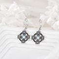 wholesale 925 Sterling Silver Moonstone Celtic Cross Leverback Drop Dangle Earrings Irish Knot  for Women Girls-0-4