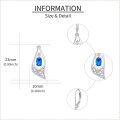 wholesale 925 Sterling Silver Blue Crystal Teardrop Celtic Knot Leverback Earrings Irish Holiday s for Women-0-3