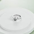 TOUPOP 925 Sterling Silver Heart Paw Print Dog Cremation Memorial Ring-0-2