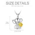 wholesale 925 Sterling Silver Elephant with Gold Flower Charm Pendant Necklace for Women-0-5