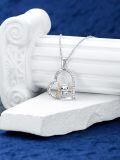 wholesale 925 Sterling Silver Angel Monkey Heart Pendant Necklace s for Women-0-4