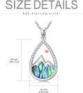 wholesale 925 Sterling Silver Mountain Abalone Shell Pendant Necklace with Cubic Zirconia and Yellow Gold Plated Accents - Christian Faith  for Women-0-3