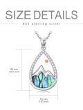 wholesale 925 Sterling Silver Mountain Abalone Shell Pendant Necklace with Cubic Zirconia and Yellow Gold Plated Accents - Christian Faith  for Women-0-3