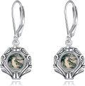 wholesale 925 Sterling Silver Green Agate Leverback Dangle Drop Filigree Earrings for Women-0-0
