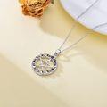 wholesale 925 Sterling Silver Abalone Shell Moon Phases Pentagram Pendant Necklace-0-4