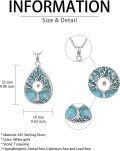 wholesale TOUPOP Christmas Gifts Tree Of Life Nekclace 925 Sterling Silver Turquoise Mustard Seed Necklace For Women Xmas Birthday Gift For Her -0-3