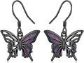 wholesale 925 Sterling Silver & Red Opal Butterfly Dangle Earrings 12mm Hypoallergenic Gift-0-0