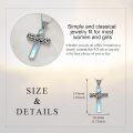 wholesale 925 Sterling Silver Blue Opalite Stone Celtic Cross Pendant Necklace for Women Girls Boho Chic s 43cm Chain Length-0-2