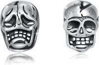 wholesale 925 Sterling Silver Gothic Skull Stud Earrings - Punk Rock Style Jewelry for Women & Men-Emotional Skull Stud Earrings