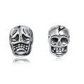 wholesale 925 Sterling Silver Gothic Skull Stud Earrings - Punk Rock Style Jewelry for Women & Men-0-0