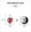 wholesale 925 Sterling Silver Red Heart & Lotus Flower Pendant Necklace with Cubic Zirconia and Chain for Women Girls  43cm Length-0-1