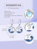 wholesale TOUPOP Palm Tree Wave Leverback Earrings 925 Sterling Silver Ocean Beach Earring Moonstone Jewelry For Women Friends Christmas Birthday Gifts -0-4