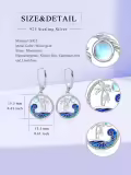 TOUPOP Sterling Silver Moonstone Palm Tree Wave Leverback Ocean Beach Earrings-0-4