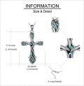 wholesale 925 Sterling Silver Celtic Knot Abalone Shell Inlay Cross Pendant Necklace Religious  for Women and Men-0-4