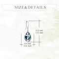 wholesale 925 Sterling Silver Abalone Shell & Opal Teardrop Cross Witch Knot Drop Earrings-0-5