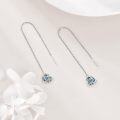 wholesale 925 Sterling Silver CZ Flower and Butterfly Drop Threader Earrings - Elegant Jewelry for Women-0-2