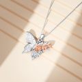 wholesale 925 Sterling Silver Rose Gold Plated Flower Butterfly Pendant Necklace for Women-0-2