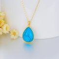 wholesale 14K Gold Teardrop Turquoise and Moissanite Infinity Necklace - 16 & 18 Chain-0-3