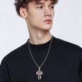 wholesale Cross Necklace For Men 925 Sterling Silver Cross Antler Fish Hook Necklace Pendant Deer Jewelry Birthday Christmas Hunting Religious Christian Gifts -0-4