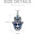 wholesale 925 Sterling Silver Blue Crystal Tree of Life Pendant Necklace-0-3