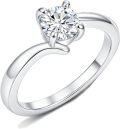 wholesale TOUPOP 1ct Twisted Moissanite Rings For Women 925 Sterling Silver Round Engagement Wedding Ring D Color Vvs1 Diamond Promise Bands Anniversary Valentine's Day Gifts For Wife Girlfriend Bride Size 6-9 -0-0