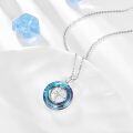 wholesale 925 Sterling Silver Blue Crystal Nautical Compass Pendant Necklace for Women's s-0-3
