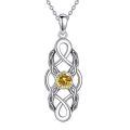 wholesale 925 Sterling Silver Celtic Knot Birthstone Pendant Necklace-0-0