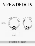 TOUPOP Sterling Silver Softball Golf Volleyball Soccer Football Basketball Hoop Earrings Sports Jewelry-0-1