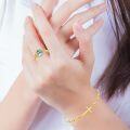 wholesale 14K Gold Sideways Cross Beaded Chain Bracelet for Women Religious s-0-4