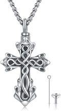 wholesale 925 Sterling Silver Celtic Cross Cremation Jewelry Urn Keepsake Necklace for Ashes -0-0