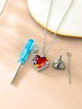 TOUPOP Sterling Silver Red Heart Urn Pendant Keepsake Memorial Necklace-0-3