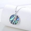 wholesale 925 Sterling Silver Tennis Girl Rose Gold Abalone Shell Pendant Necklace-0-2